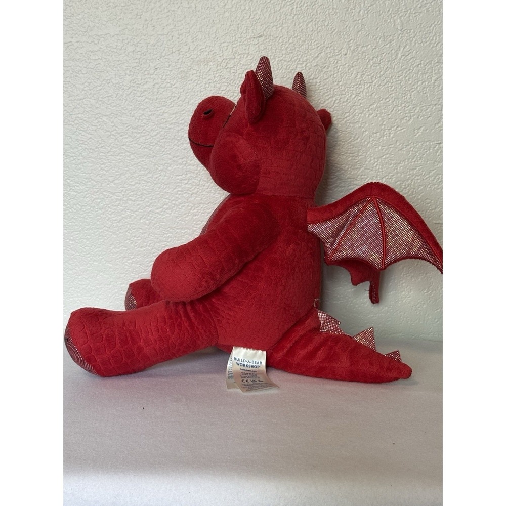Build A Bear Great Wolf Lodge Red Dragon Plush Glitter Wings Stuffed Animal 15" - Picture 7 of 10